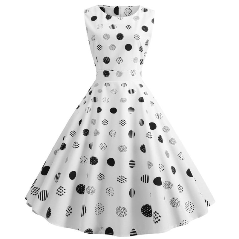 Printed Vintage Dress Elegant 50's 60's Rock A Line 1950 Vintage Dresses