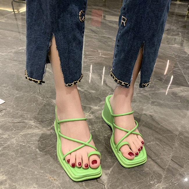 Platform Muffin Summer New Set Toe Roman Wedge Sandals Wedge Slippers