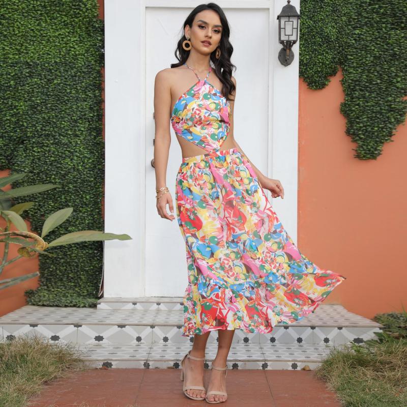 New Sexy Sleeveless Halter Dress Maxi Dresses