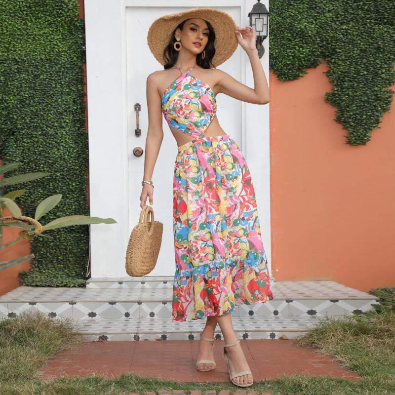 New Sexy Sleeveless Halter Dress Maxi Dresses