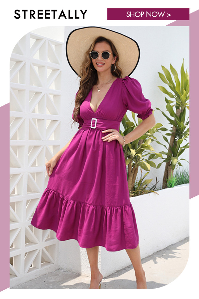 Women's New Solid Color Elegant Casual Vacation Style Maxi Dresses