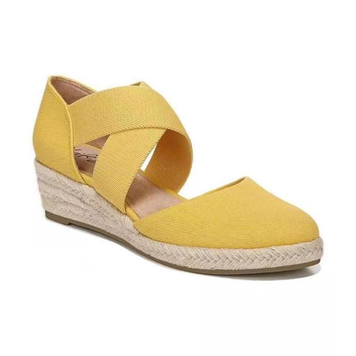 Summer Plus Size Fashion Wedge Heel Cutout Women's Casual Roman Wedge Sandals