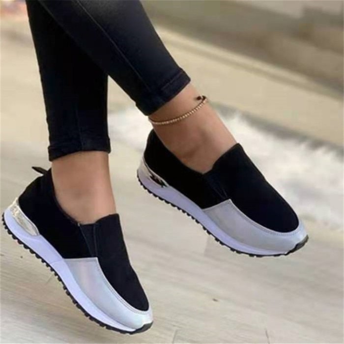 New Casual Ladies Round Toe Flat Plus Size Sneaker