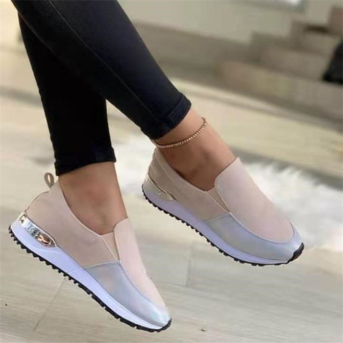 New Casual Ladies Round Toe Flat Plus Size Sneaker