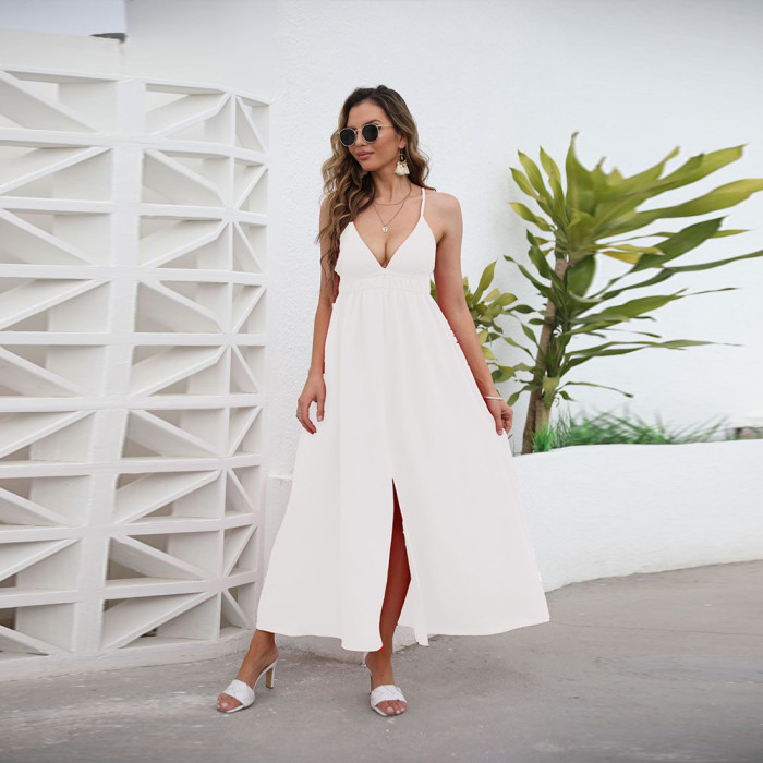 New Women's Sling Loose Resort Style Maxi Dresses