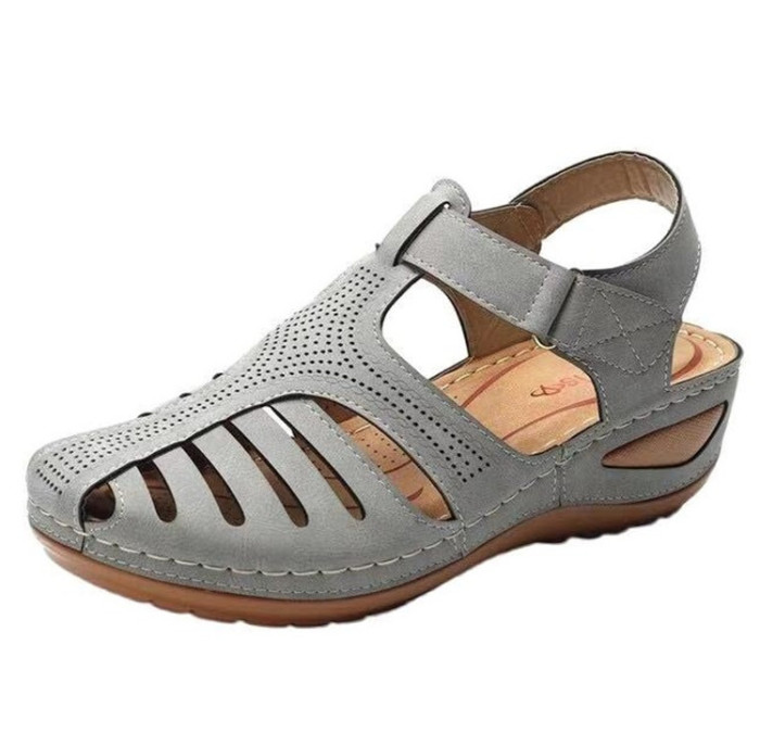 Baotou Summer Cave Thick Bottom Large Size Rome Wedge Sandals