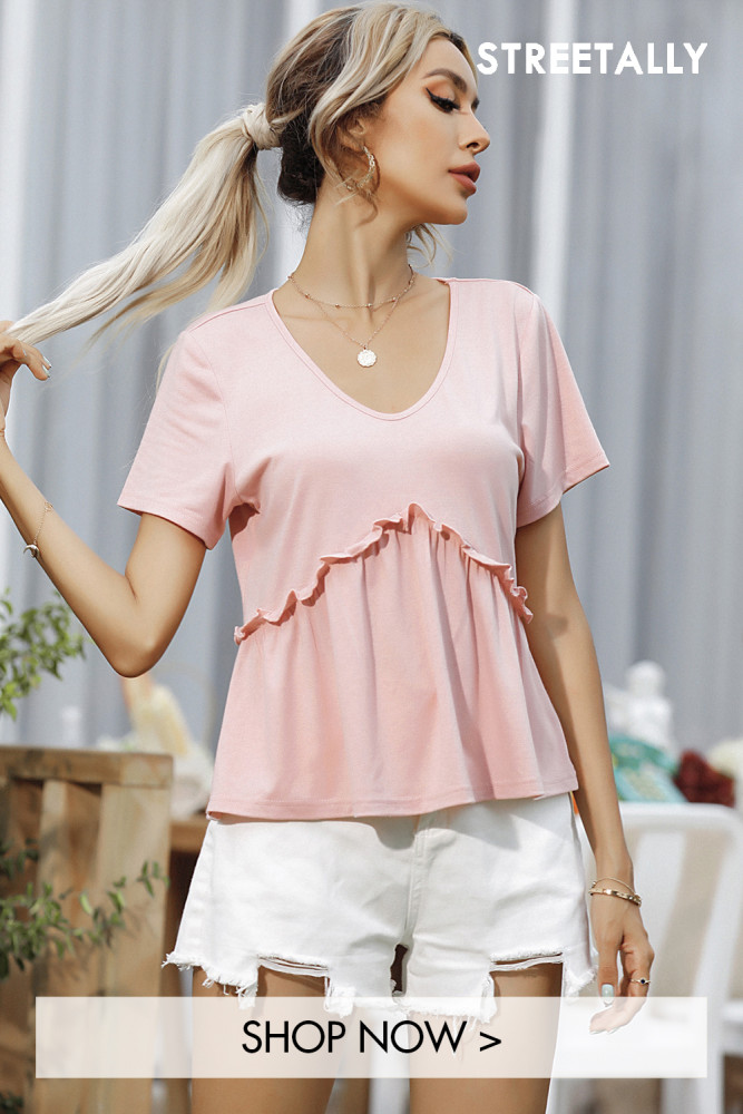 Round Neck Short Sleeve Solid Color Casual All-match Women's Top T-Shirts