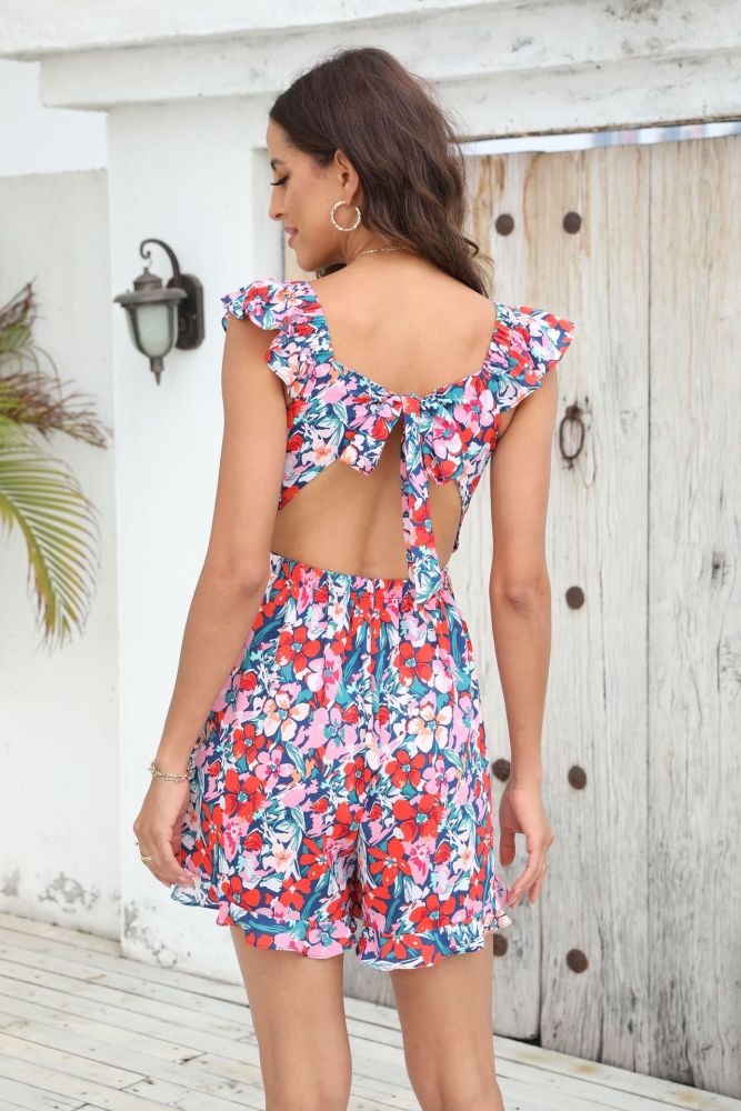 Summer Print New Temperament Beach Rompers