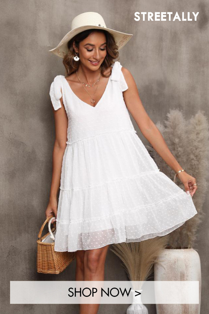 Summer New Sleeveless V-Neck Chiffon Mini Dresses