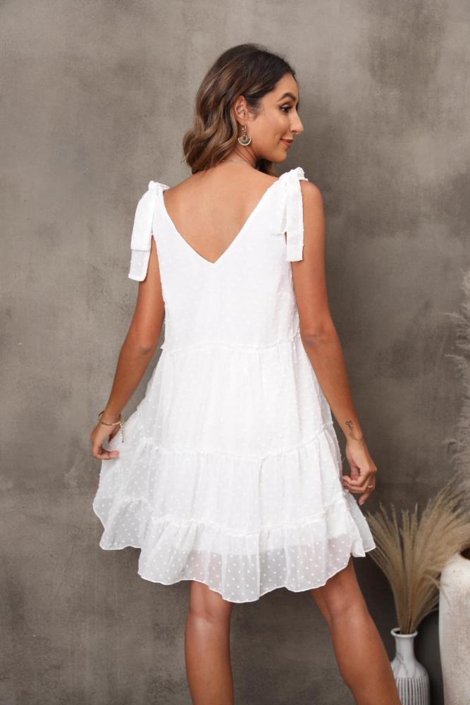 Summer New Sleeveless V-Neck Chiffon Mini Dresses