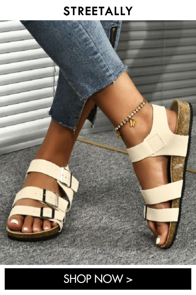 New Women's PU Flat Bottom Fashion Casual Summer Sandals