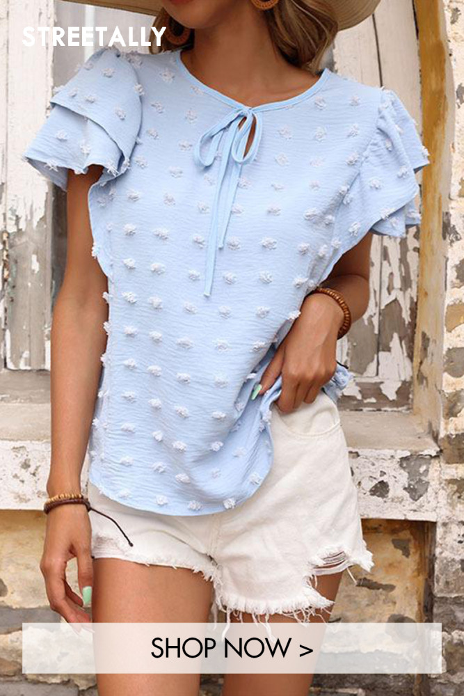 New Summer Blue Ruffle Chiffon Top Women Blouses & Shirts