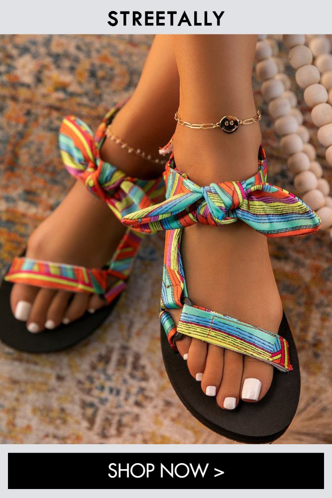 New Beach Velcro Bow Plus Size Summer Sandals