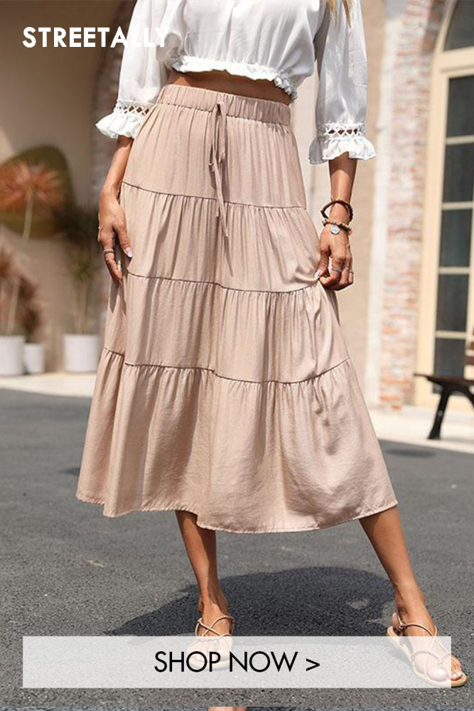 New Ruffled Pleated Solid Color Half Body Skirts
