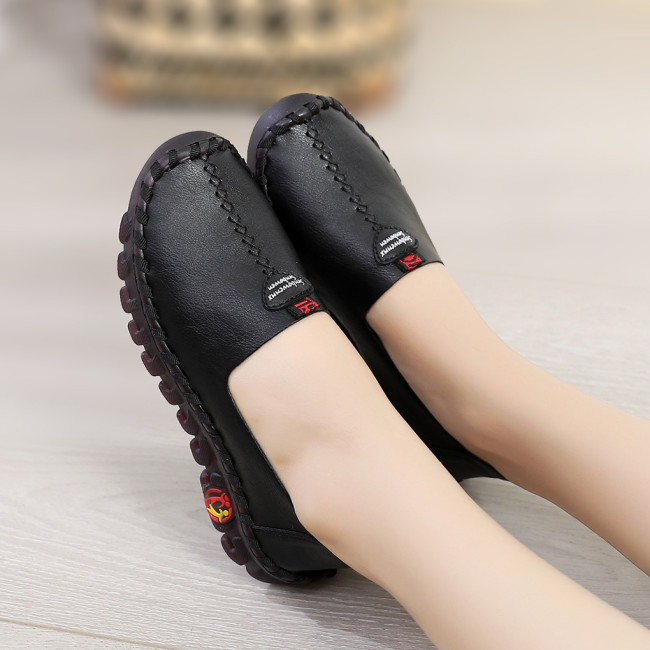 Spring and Autumn Soft Leather Versatile Non-slip Comfortable Breathable Flats & Loafers