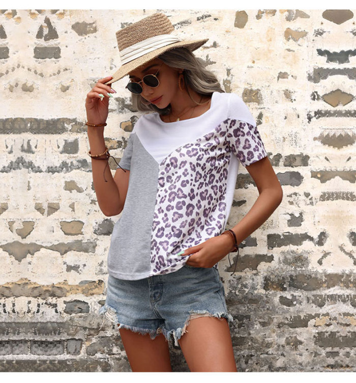 Casual Women's Summer New Leopard Print Fashion Top T-Shirts