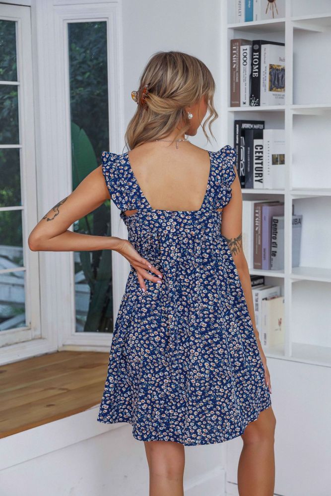Casual Resort Sling Sleeveless Floral Casual Dresses