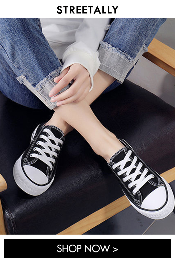Flat Heel Solid Color Low Top Canvas Shoes