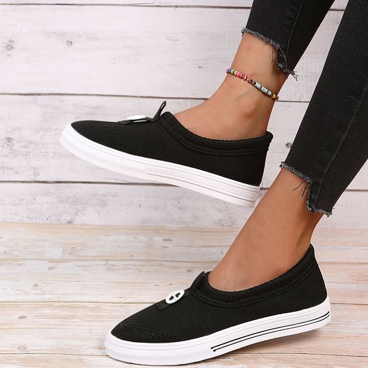 Plus Size Solid Color Round Toe Slip-On Fashion Casual Flat & Loafers