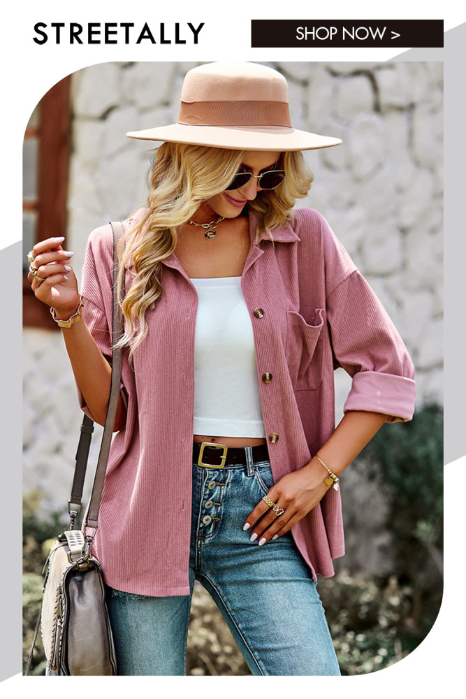 Solid Color Wool Cardigan Elegant Casual Lapel Long Sleeve Blouses & Shirts