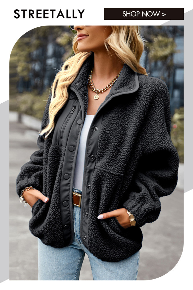Fashion Athleisure Solid Color Single Breasted Lapel Jackets