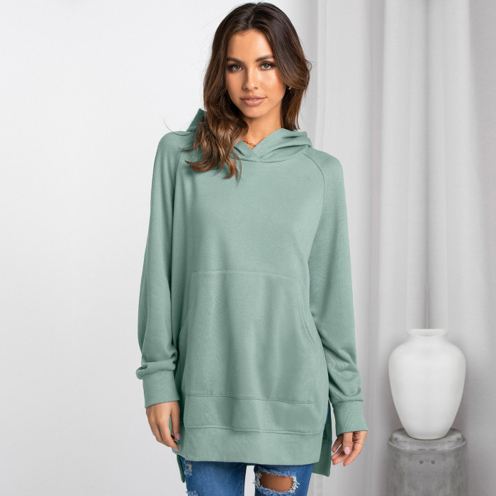 Fashion Hooded Pullover Solid Color Casual Hoodies & Sweatshirts