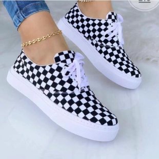 Classic Trend Casual Flat Heel Lace Up Canvas Shoes