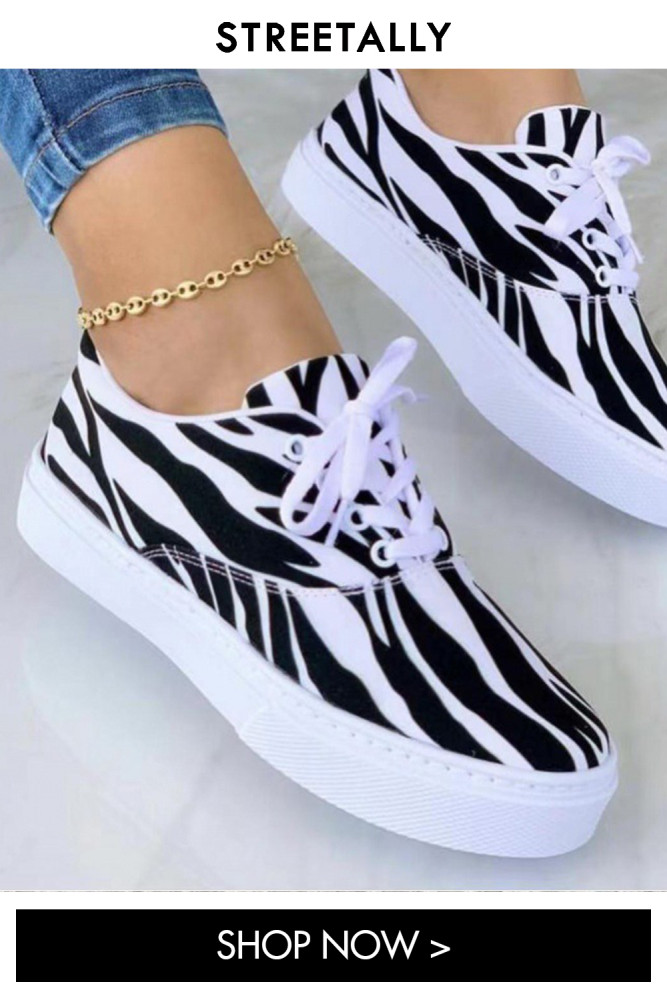 Classic Trend Casual Flat Heel Lace Up Canvas Shoes