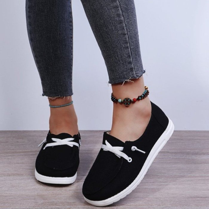 Casual Fabric Solid Color Plus Size Flat & Loafers
