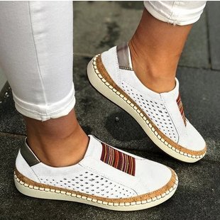 Plus Size Flat Colorblock Platform Casual Slip On Flat & Loafers