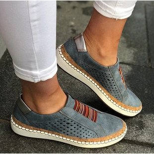 Plus Size Flat Colorblock Platform Casual Slip On Flat & Loafers