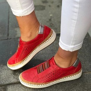 Plus Size Flat Colorblock Platform Casual Slip On Flat & Loafers