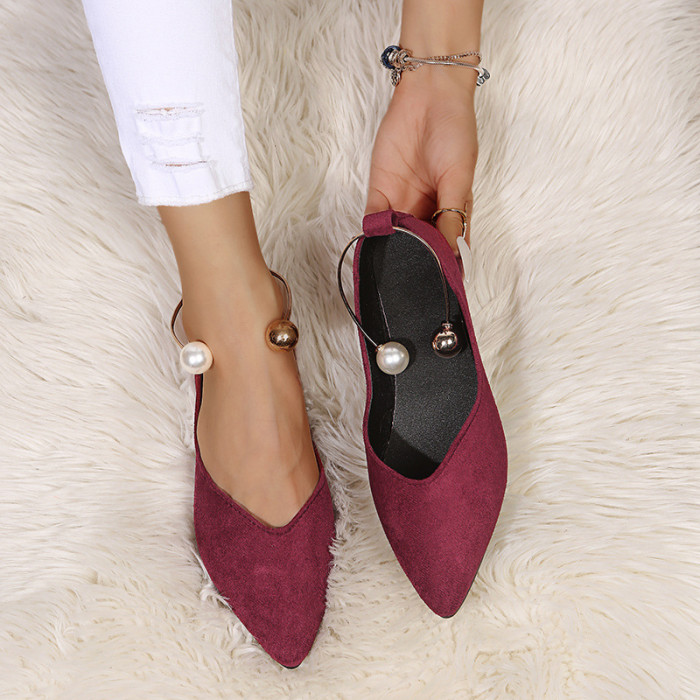 Light Suede Flat Leopard Pearl Large Flat & Loafers