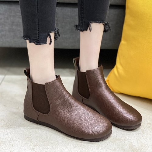 Handmade Flat Casual Vintage Fleece Soft Sole Ankle Boots