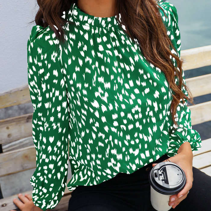 Half Turtleneck Long Sleeve Pullover Style Commuter Blouses & Shirts