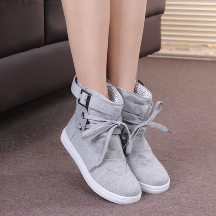 Flat Heel Casual Low Top Round Toe Short Tube Ankle Boots