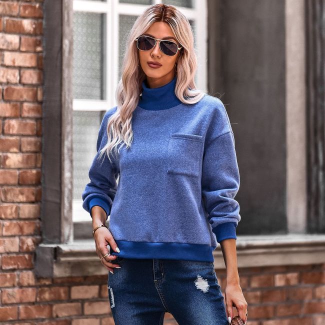 Fashion High Neck Warm Solid Loose Sweaters & Cardigans