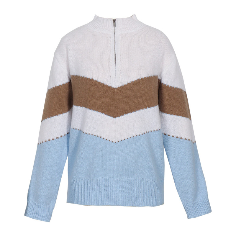 Colorblock V-Neck Pullover Striped Zip Sweaters & Cardigans