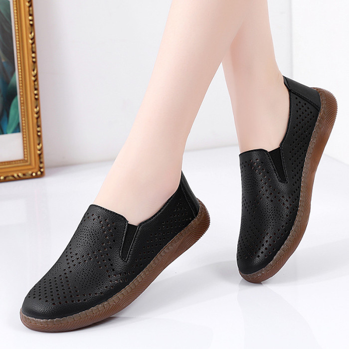 Hollow Flat Bottom Soft Bottom All-match One Pedal Hole Flat & Loafers