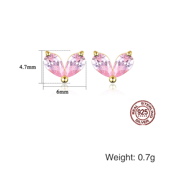 Mini 925 Silver Inlaid Zircon Delicate Ornament Earrings