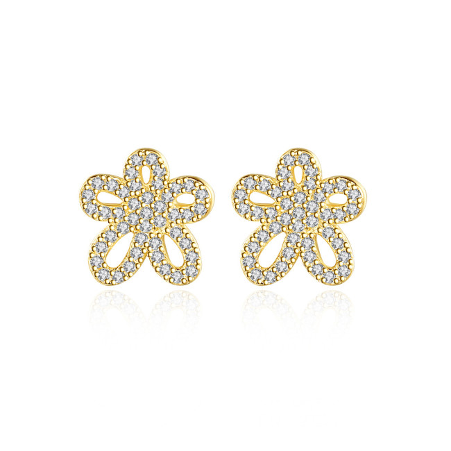 Flower S925 Silver Zircon Earrings Jewelry Earrings