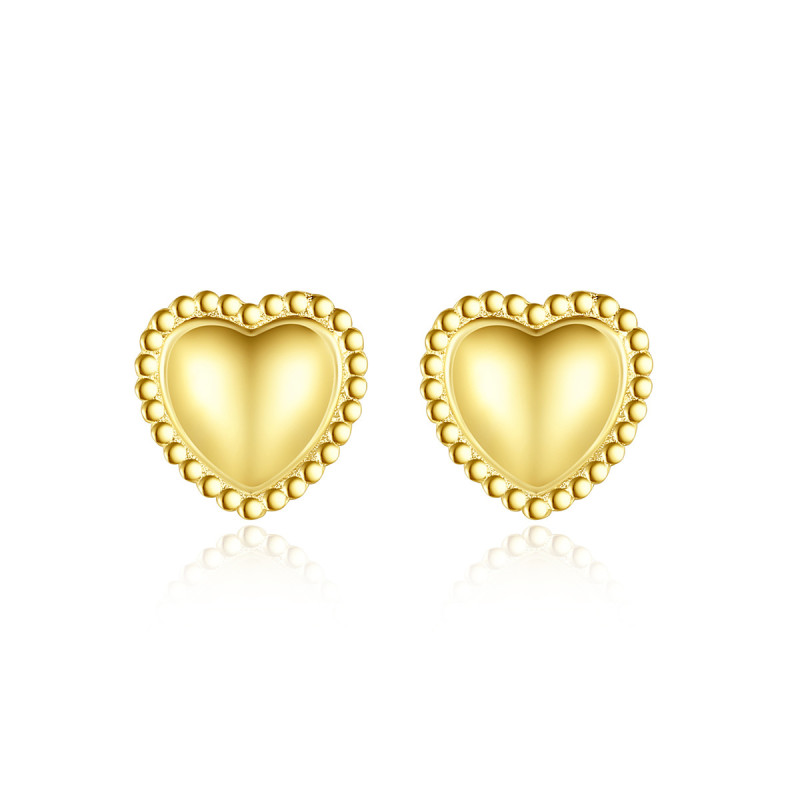 Love S925 Silver Peach Heart Delicate Jewelry Earrings