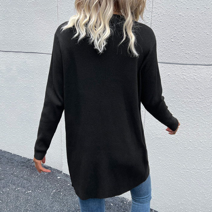 Casual Fashion Long Sleeve Black Sweaters & Cardigans