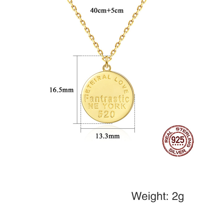 Gold Silver Plated S925 Pendant Cross Simple Fashion Necklace