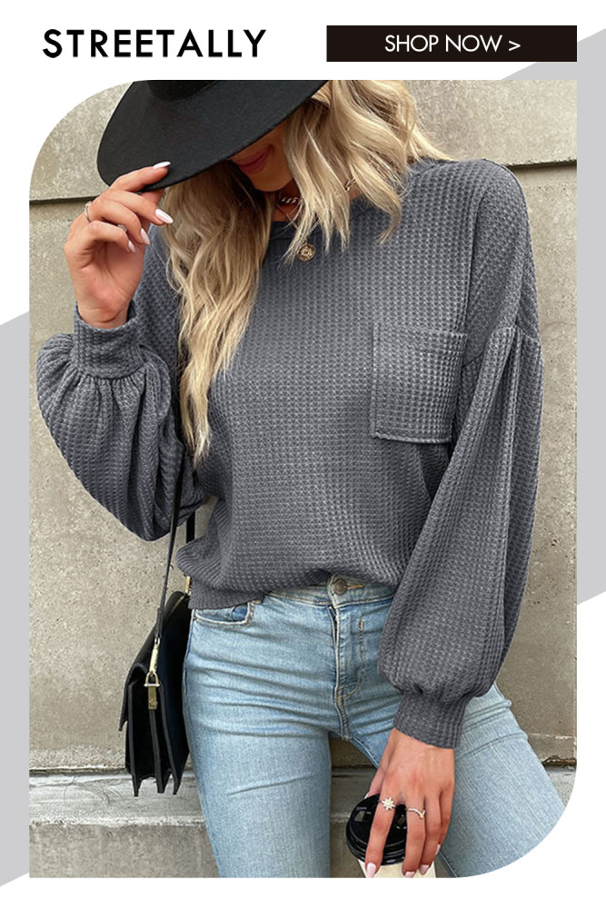 Casual Long Sleeve Grey Open Back Cutout Sweaters & Cardigans