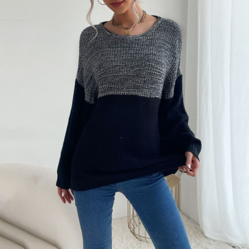 Fashion Long Sleeve Contrast Base Slim Fit Sweaters & Cardigans