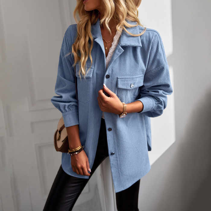 Solid Color Versatile Lapel Single Breasted Loose Coats