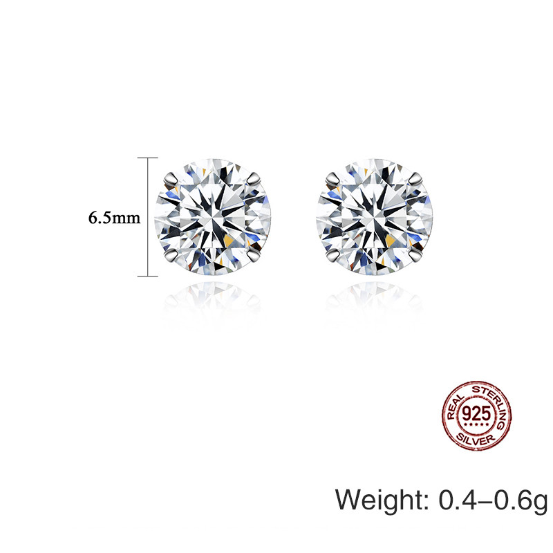 925 Silver Set with Moissanite Fashion Simple Earrings