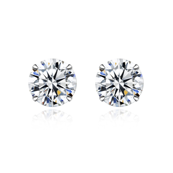 925 Silver Set with Moissanite Fashion Simple Earrings