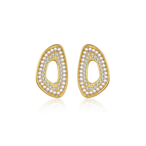 925 Pearl Irregular Shape Fashion Light Luxury Niche Earrings